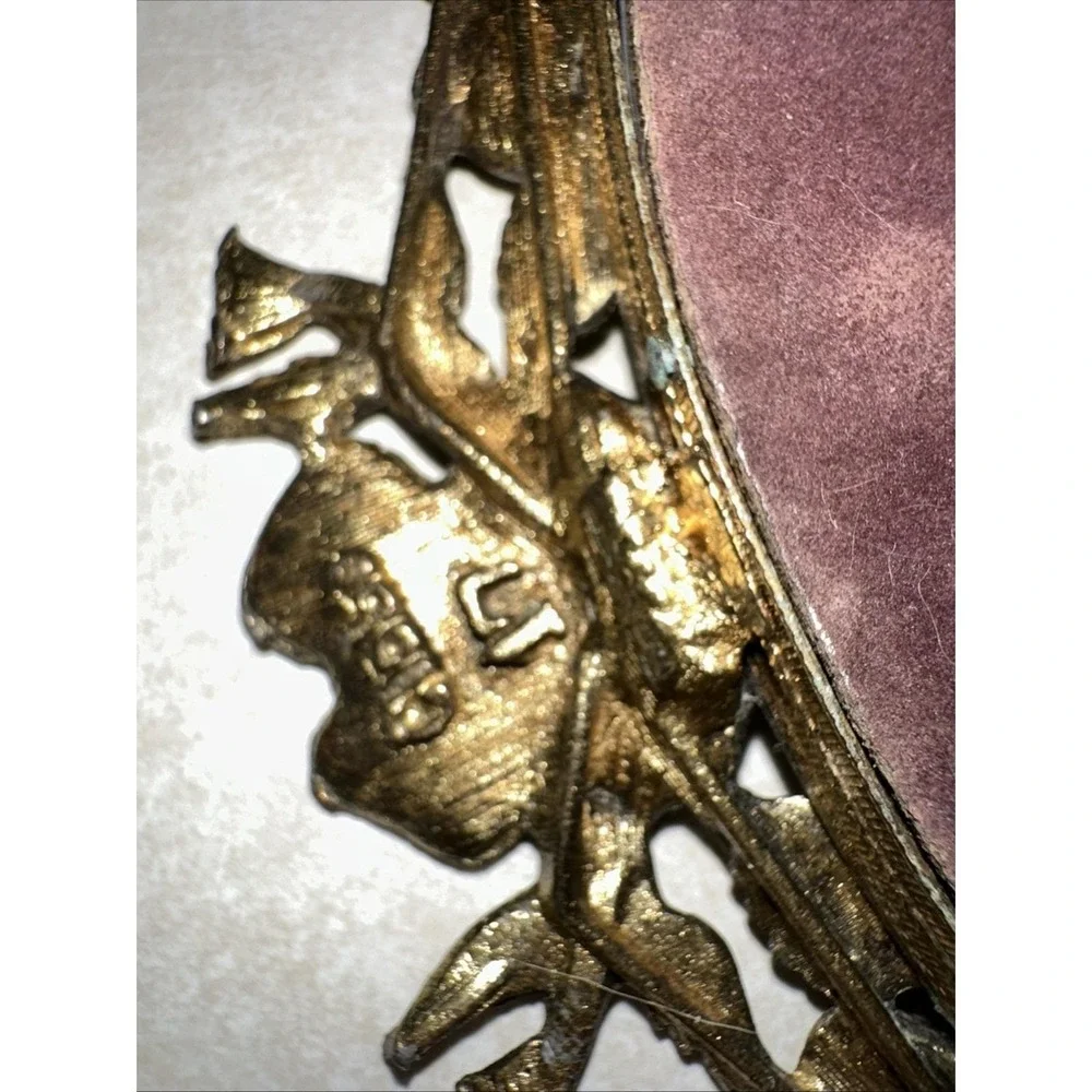Vintage‎ Brass Mirror Or Vanity Mirror Floral W/birds